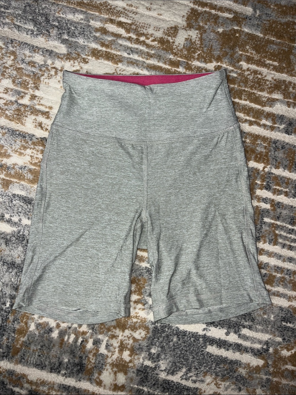High-Waist Gray Bike Shorts